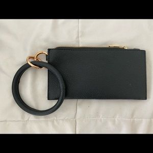 black wallet with bangle wrist